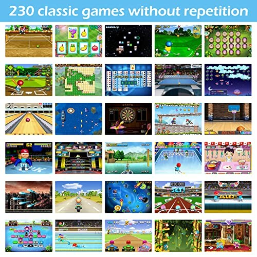 Collage of 230 classic games without repetition.