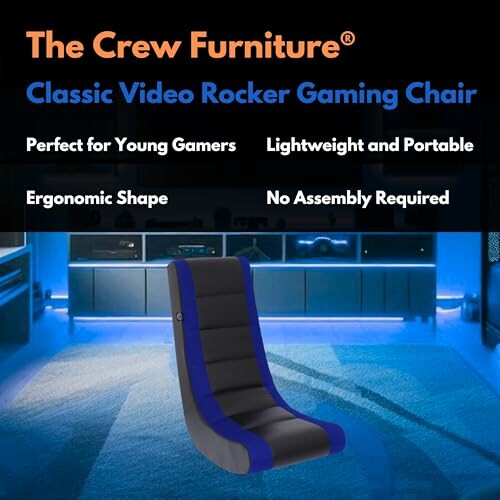 Gaming chair with ergonomic design and no assembly required.