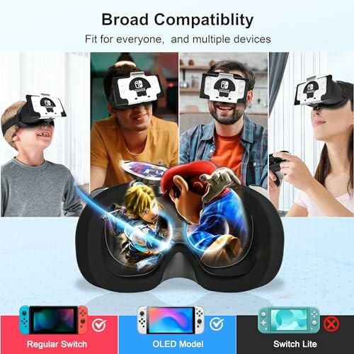 People using VR headset with Nintendo Switch compatibility